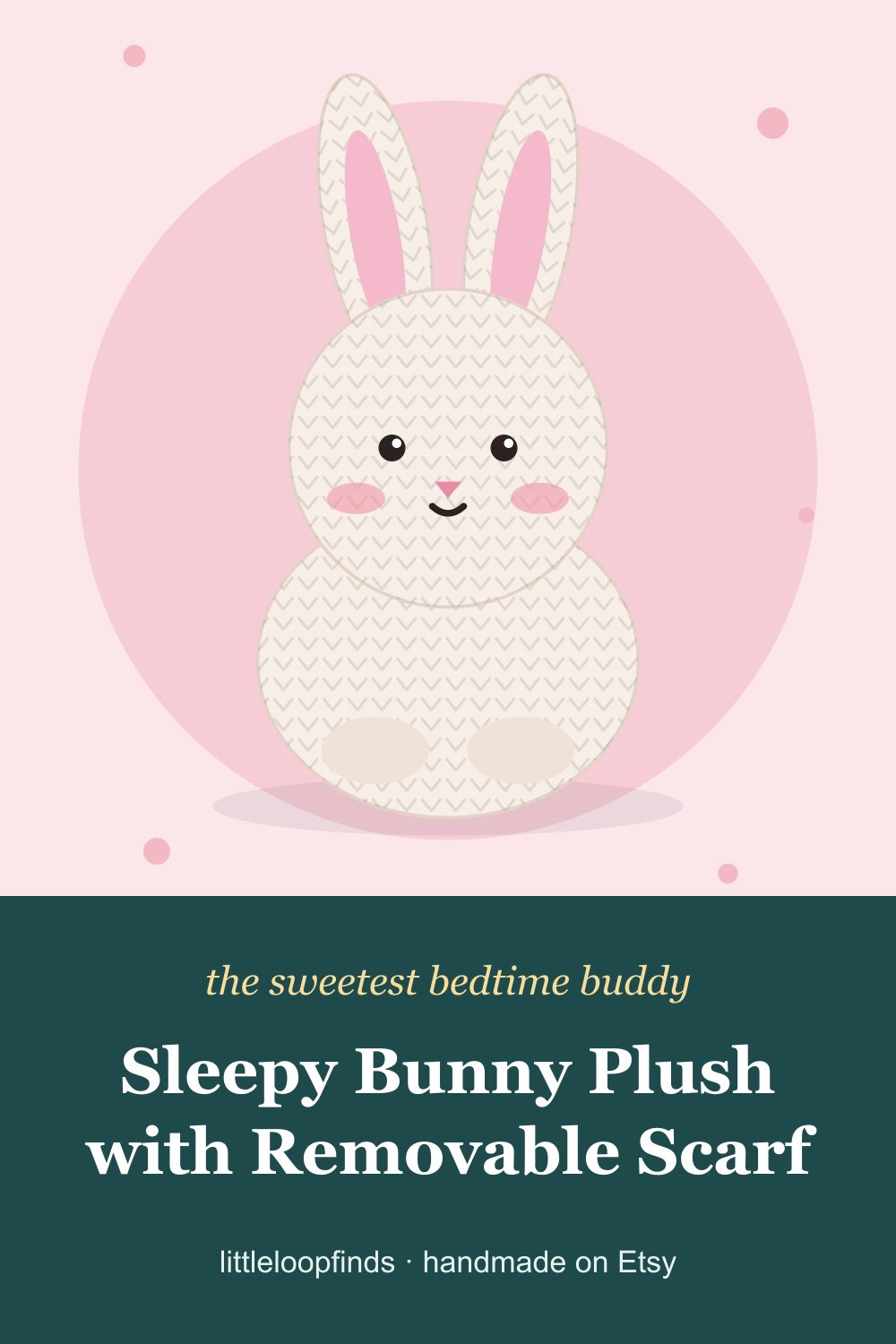Pinterest pin: Sleepy Bunny Plush