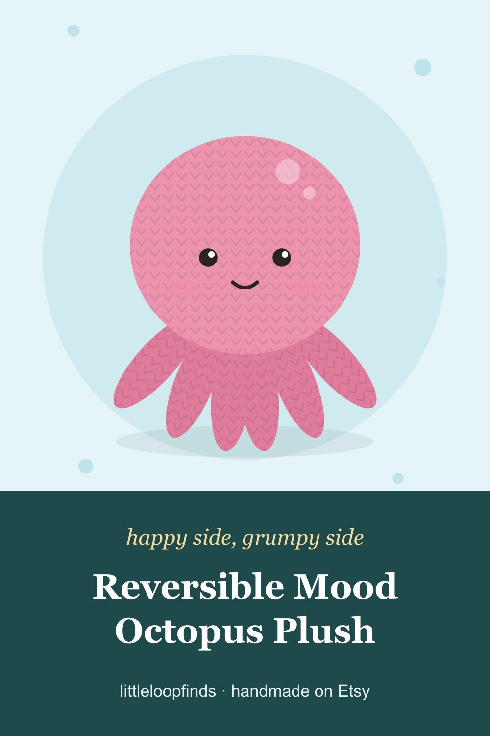 Pinterest pin: Reversible Mood Octopus