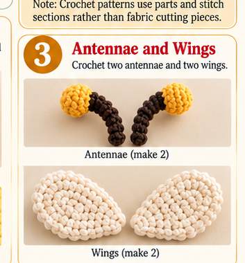 Bee toilet paper holder, step 3: wings, arms, legs, and daisy